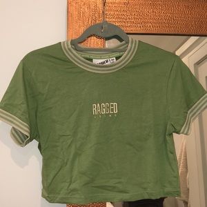 Ragged Priest olive green crop top size L
